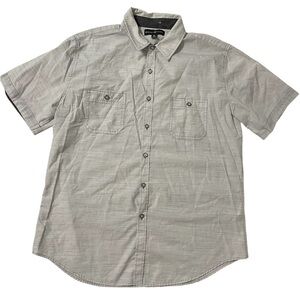 Beverly Hills Polo Club Men's XL Light Gray Stripe Button Up Shirt